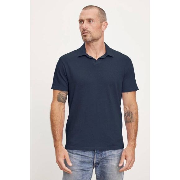 Velvet by Graham & Spencer Mens Beck Short Sleeve Polo Shirt in Caspian XL - Picture 1 of 4